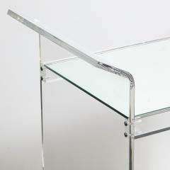 Mid Century Modern Two Tier Translucent Lucite Bar Cart on Chrome Castors - 1649009
