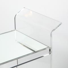 Mid Century Modern Two Tier Translucent Lucite Bar Cart on Chrome Castors - 1649015