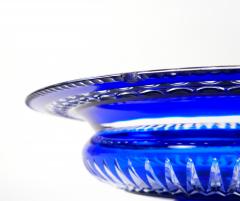 Mid Century Modern Val Saint Lambert Cobalt Blue Diamond Cut Crystal Centerpiece - 4794267