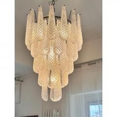 Mid Century Modern Venetian Murano Glass Conchiglie Chandelier in Black Nickel - 4567291