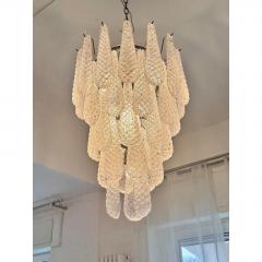 Mid Century Modern Venetian Murano Glass Conchiglie Chandelier in Black Nickel - 4567292