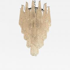 Mid Century Modern Venetian Murano Glass Conchiglie Chandelier in Black Nickel - 4569912
