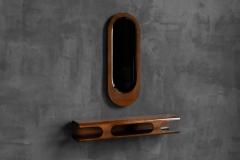 Mid Century Modern Wall Shelf Mirror Set Italy 1960s - 4571405