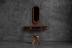 Mid Century Modern Wall Shelf Mirror Set Italy 1960s - 4571409