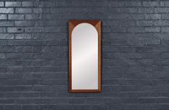 Mid Century Modern Walnut Beveled Frame Arch Mirror - 4640944