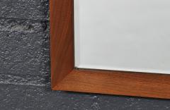 Mid Century Modern Walnut Beveled Frame Arch Mirror - 4640949