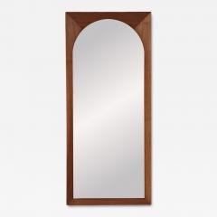 Mid Century Modern Walnut Beveled Frame Arch Mirror - 4642518