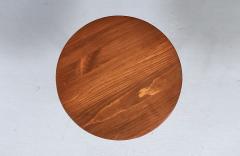 Mid Century Modern Walnut Brass Starburst Pedestal Side Table - 4738673