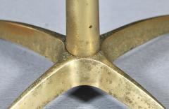 Mid Century Modern Walnut Brass Starburst Pedestal Side Table - 4738677