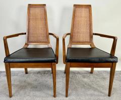 Mid Century Modern Walnut Cane Dining Chair by American of Martinsville 6 pcs - 3470075