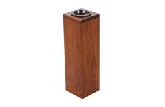 Mid Century Modern Walnut Copper Column Standing Ashtray - 3011879