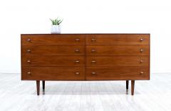 Mid Century Modern Walnut Dresser with Chrome Pulls by R Way Furniture - 2260258