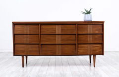 Mid Century Modern Walnut Dresser with Slatted Drawers - 2752000