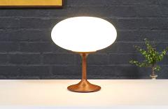 Mid Century Modern Walnut Glass Mushroom Table Lamp - 4580674