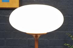 Mid Century Modern Walnut Glass Mushroom Table Lamp - 4580677