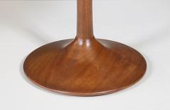 Mid Century Modern Walnut Glass Mushroom Table Lamp - 4580680