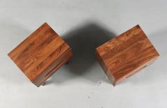 Mid Century Modern Walnut Night Stands w Metal Accents - 4751449
