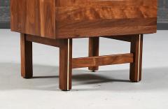 Mid Century Modern Walnut Night Stands w Metal Accents - 4751486