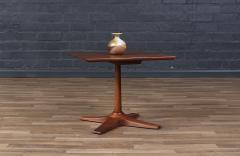 Mid Century Modern Walnut Pedestal Side Table w Star Base - 4172030