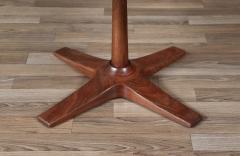 Mid Century Modern Walnut Pedestal Side Table w Star Base - 4172039