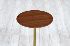 Mid Century Modern Walnut Side Table with Brass Star Base - 2394463