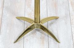 Mid Century Modern Walnut Side Table with Brass Star Base - 2394465