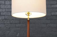 Mid Century Modern Walnut Table Lamps w Sculptural Metal Bases - 4098988