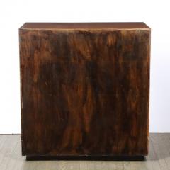 Mid Century Modern Walnut Textured Glass Dry Bar Cabinet by Gilbert Rohde - 3108721