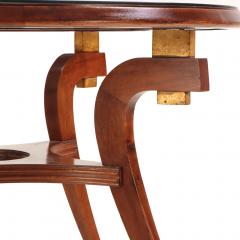 Mid Century Modern Walnut and Burl Walnut Glass Top Dining Table C 1960  - 4316700