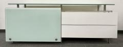 Mid Century Modern White Lacquered and Glass Console Dresser or Sideboard - 2505871
