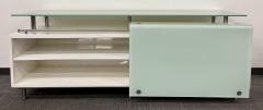 Mid Century Modern White Lacquered and Glass Console Dresser or Sideboard - 2505874