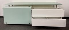 Mid Century Modern White Lacquered and Glass Console Dresser or Sideboard - 2505878