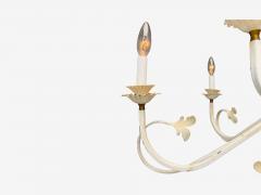 Mid Century Modern White Painted Iron Large Chandelier USA 1960s - 4267776