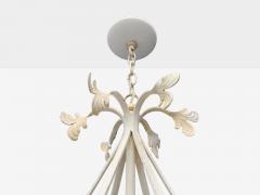 Mid Century Modern White Painted Iron Large Chandelier USA 1960s - 4267777