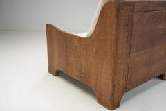 Mid Century Modern Wood Lounge Chair with Upholstered Cushions Europe 1940s - 3577926