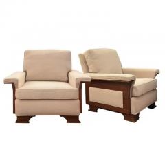 Mid Century Modern Wood Paneled Club Chairs - 3897949