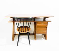 Mid Century Modern Wooden Desk with Drawers - 2921209