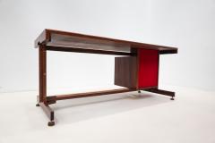 Mid Century Modern Wooden Desk with Floating Drawers - 2730865