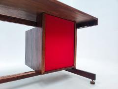 Mid Century Modern Wooden Desk with Floating Drawers - 2730866