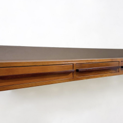 Mid Century Modern Wooden Suspended Console Teak Italy 1960s - 3931869