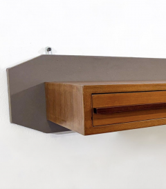 Mid Century Modern Wooden Suspended Console Teak Italy 1960s - 3931871