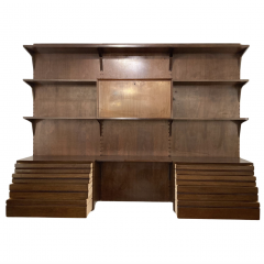 Mid Century Modern Wooden Wall Unit Italy 1960s - 3721690