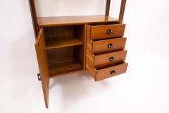 Mid Century Modern Wooden Wall Unit with Drawers - 2593174