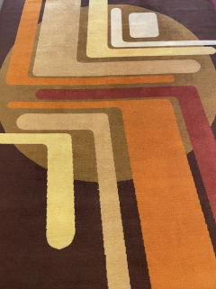 Mid Century Modern Wool Rug with Geometric Pattern Italy 1970s - 3558262