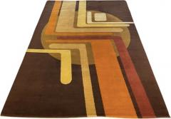 Mid Century Modern Wool Rug with Geometric Pattern Italy 1970s - 3560897