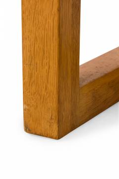 Mid Century Modern Woven Black Webbing and Bleached Walnut Rectangular Bench - 2793032