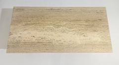 Mid Century Modern Wrought Iron Travertine Coffee Table - 2884263