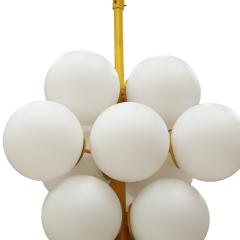 Mid Century Modern Yellow Cluster with White Opaline Italian Suspension Lamp - 3222952