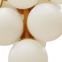 Mid Century Modern Yellow Cluster with White Opaline Italian Suspension Lamp - 3222953