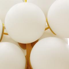 Mid Century Modern Yellow Cluster with White Opaline Italian Suspension Lamp - 3222954